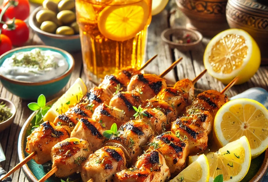 Chicken Souvlaki, showcasing a Mediterranean culinary delight